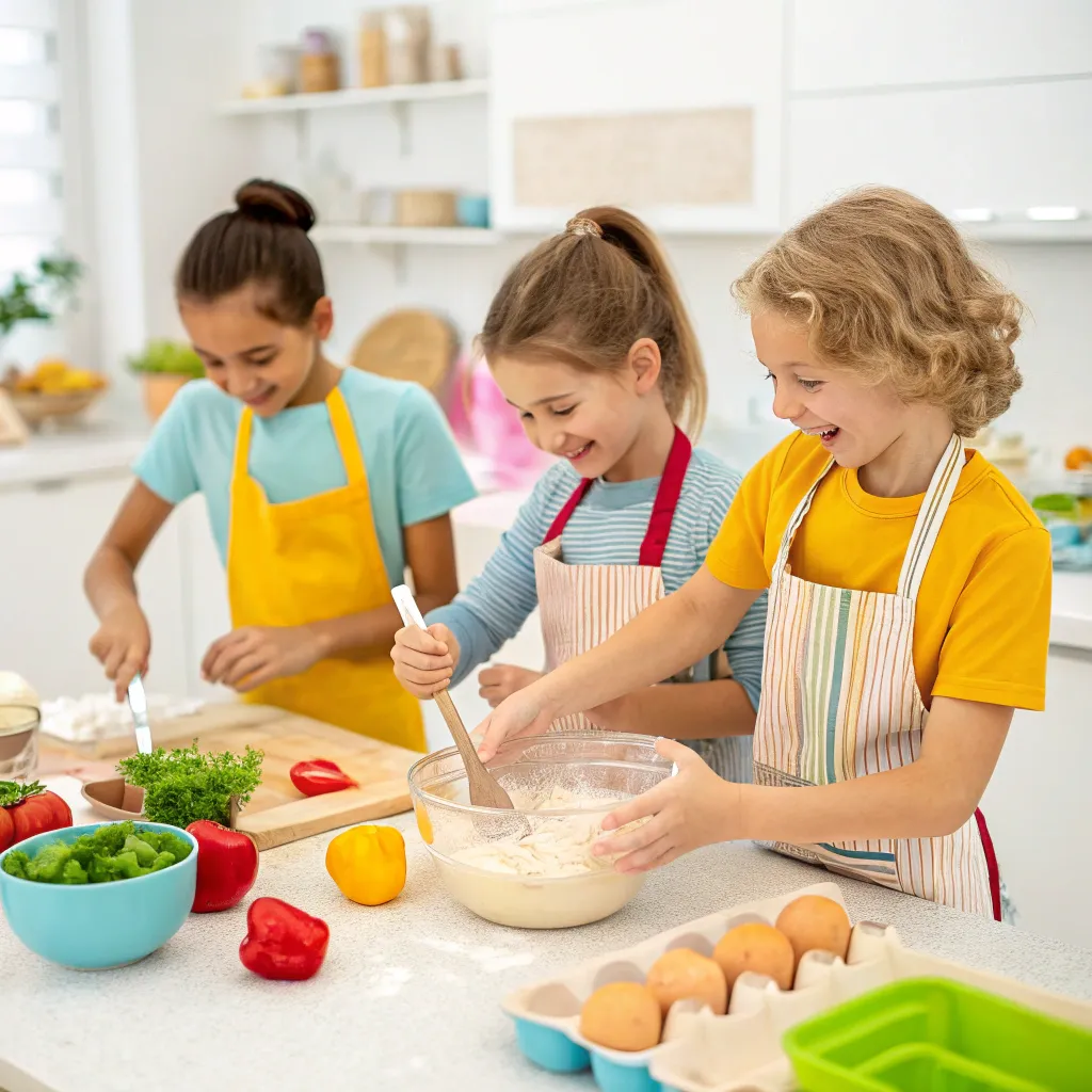 Children enjoying a cooking class